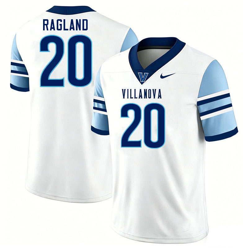 Villanova Wildcats #20 Isaiah Ragland College Football Jerseys,Uniforms-White